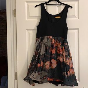 Floral Lined Skirt Mini Dress